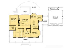 Floor Plan - Main Floor for Country House Plan #929-1062 - 3 bed, 2.5 bath