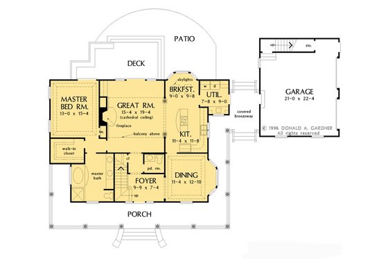 Floor Plan - Main Floor for Country House Plan #929-1062 - 3 bed, 2.5 bath
