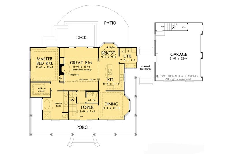 Architectural House Design - Floor Plan - Main Floor for Country House Plan #929-1062 - 3 bed, 2.5 bath