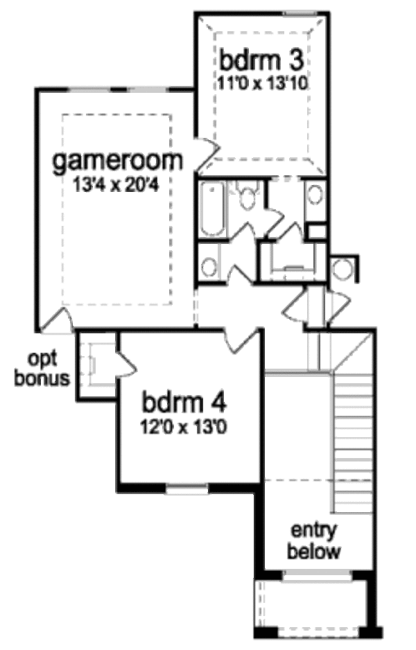 Home Plan - European Floor Plan - Upper Floor Plan #84-402