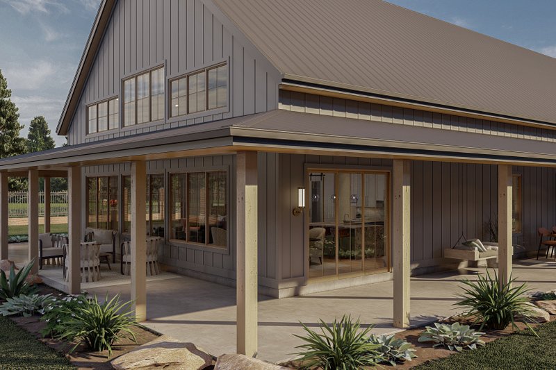 House Design - Exterior - Outdoor Living 1 for Barndominium House Plan #455-244 - 3 bed, 2 bath
