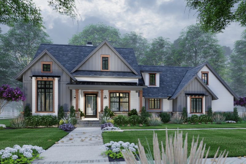 House Plan Design - Exterior - Front Elevation 5 for Farmhouse House Plan #120-262 - 3 bed, 2 bath