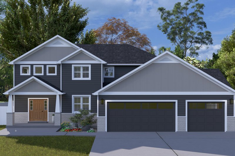 House Blueprint - Craftsman Exterior - Front Elevation Plan #1060-394