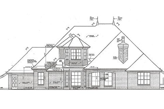 Exterior - Rear Elevation for Tudor House Plan #310-967 - 4 bed, 3 bath
