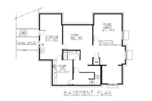 Floor Plan - Lower Floor for Craftsman House Plan #112-146 - 5 bed, 4 bath