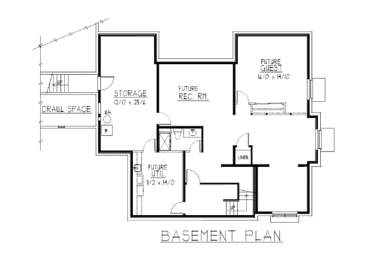 Floor Plan - Lower Floor for Craftsman House Plan #112-146 - 5 bed, 4 bath