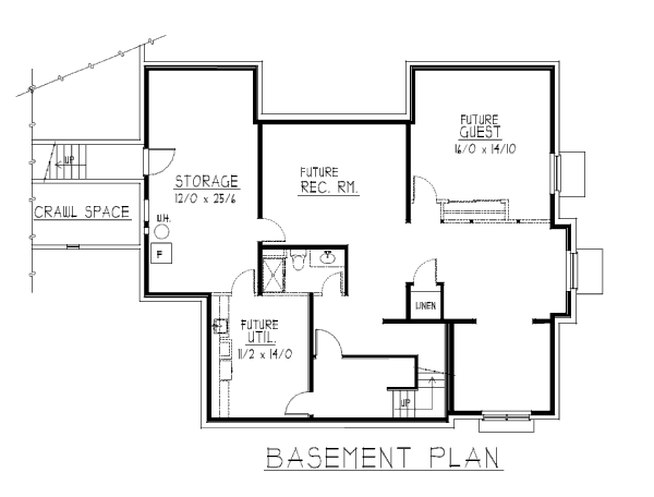 Craftsman Floor Plan - Lower Floor Plan #112-146