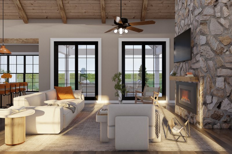 House Plan Design - Interior - Family Room 1 for Farmhouse House Plan #923-440 - 3 bed, 2.5 bath
