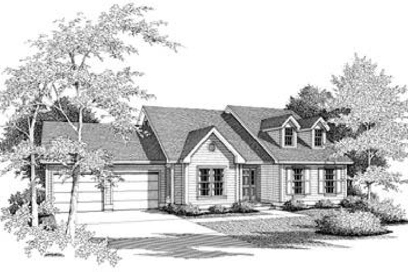 House Design - Exterior - Front Elevation 3 for Country House Plan #57-118 - 3 bed, 2 bath