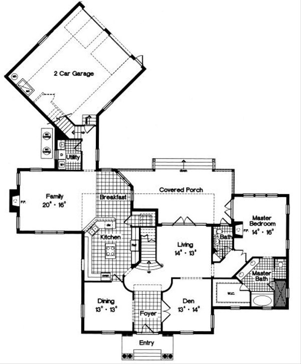 Colonial Floor Plan - Main Floor Plan #417-382