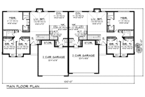 Floor Plan - Main Floor for Traditional House Plan #70-748 - 3 bed, 2 bath