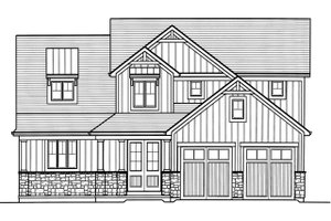 Exterior - Front Elevation 1 for Country House Plan #46-891 - 4 bed, 2.5 bath