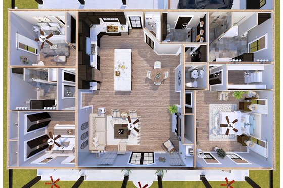 Floor Plan - Main Floor 1 for Southern House Plan #44-269 - 3 bed, 2.5 bath