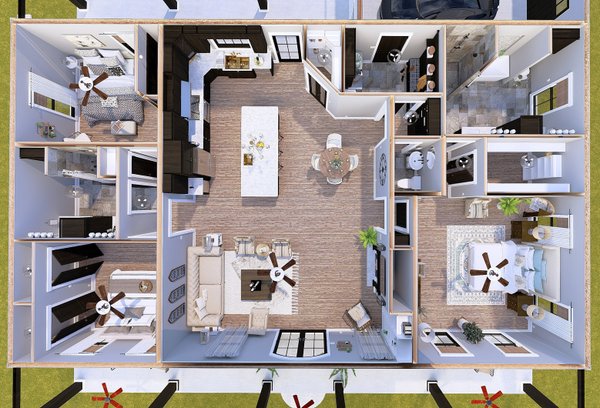 Southern Floor Plan - Main Floor Plan #44-269