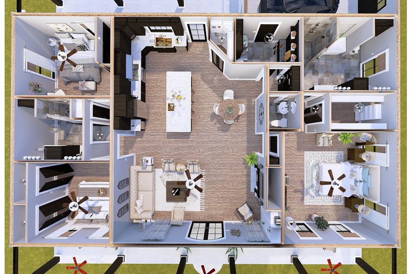 Home Plan - Floor Plan - Main Floor 1 for Southern House Plan #44-269 - 3 bed, 2.5 bath