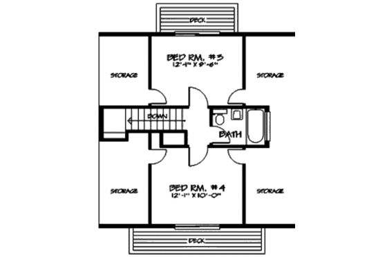 Floor Plan - Upper Floor for Bungalow House Plan #320-303 - 3 bed, 2 bath