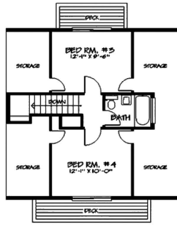 Bungalow Floor Plan - Upper Floor Plan #320-303