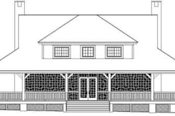 Exterior - Rear Elevation for Country House Plan #81-732 - 3 bed, 2.5 bath