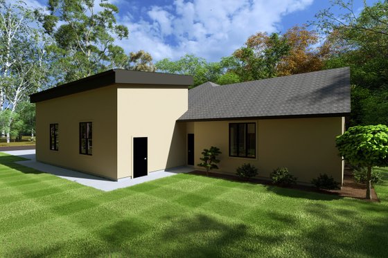 Exterior - Front Elevation 3 for Contemporary House Plan #1111-1 - 4 bed, 2.5 bath