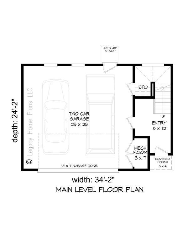 Modern Floor Plan - Main Floor Plan #932-630