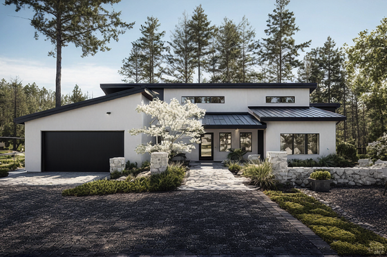Exterior - Front Elevation 7 for Modern House Plan #515-2 - 3 bed, 2.5 bath