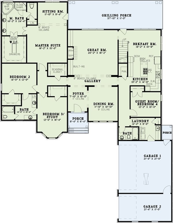 Southern Floor Plan - Main Floor Plan #17-447