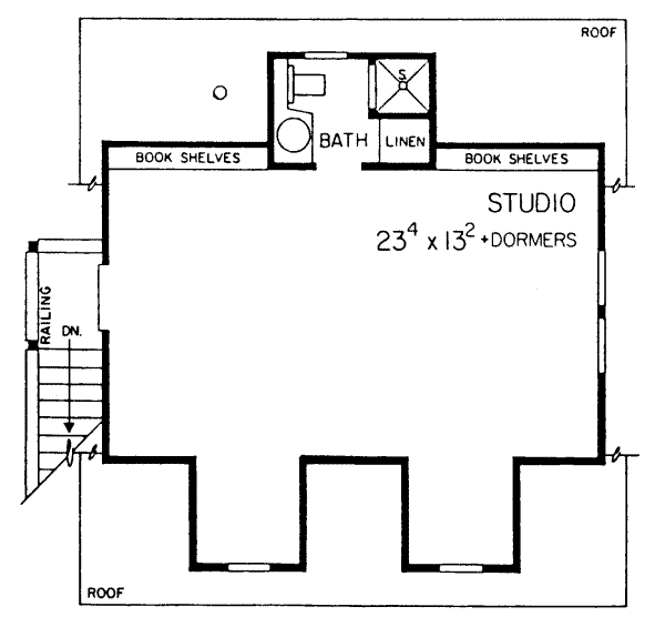 Traditional Floor Plan - Upper Floor Plan #72-241