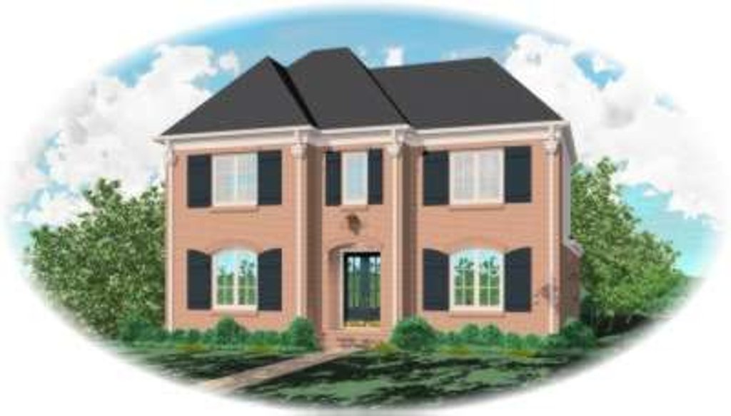 Exterior - Front Elevation 2 for European House Plan #81-1113 - 4 bed, 3.5 bath