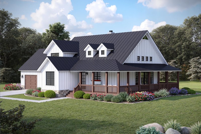 Architectural House Design - Exterior - Front Elevation 4 for Farmhouse House Plan #932-1416 - 4 bed, 3.5 bath