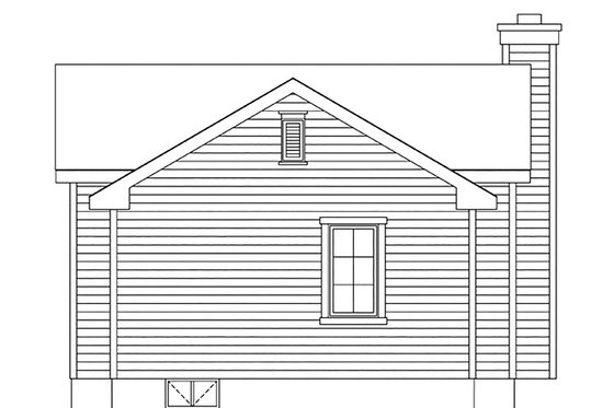 Exterior - Rear Elevation for Cottage House Plan #22-604 - 1 bed, 1 bath