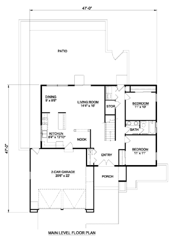Adobe / Southwestern Floor Plan - Main Floor Plan #116-293