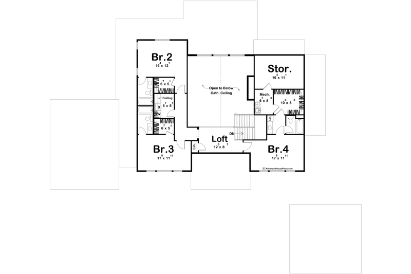 Architectural House Design - Floor Plan - Upper Floor for Craftsman House Plan #455-627 - 4 bed, 4.5 bath