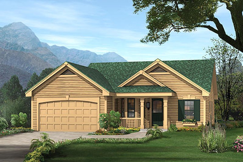 Cottage Style House Plan - 3 Beds 2 Baths 1062 Sq/Ft Plan #57-317