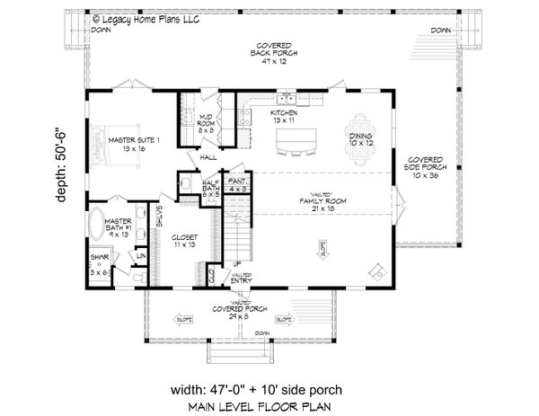 Cottage Floor Plan - Main Floor Plan #932-635