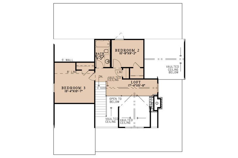 House Design - Floor Plan - Upper Floor for Country House Plan #923-406 - 3 bed, 2.5 bath
