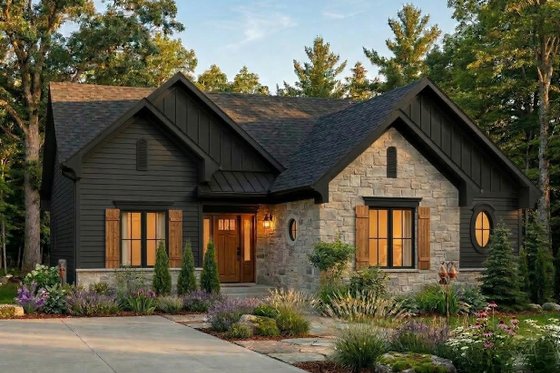 Exterior - Front Elevation 3 for Cottage House Plan #23-634 - 3 bed, 1 bath