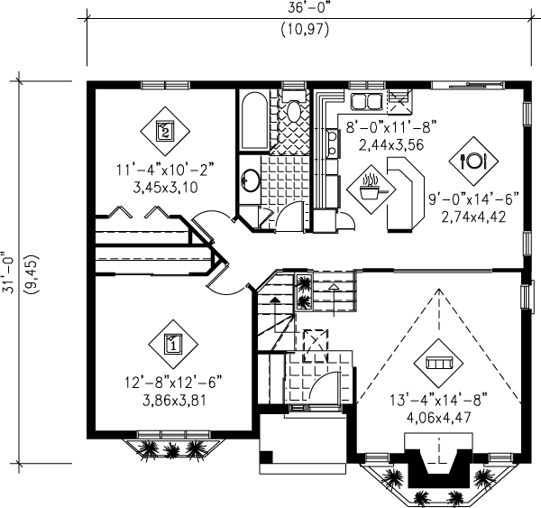Ranch Floor Plan - Main Floor Plan #25-1136