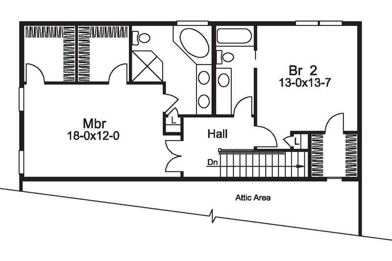 Home Plan - Floor Plan - Upper Floor for Country House Plan #57-578 - 3 bed, 3.5 bath