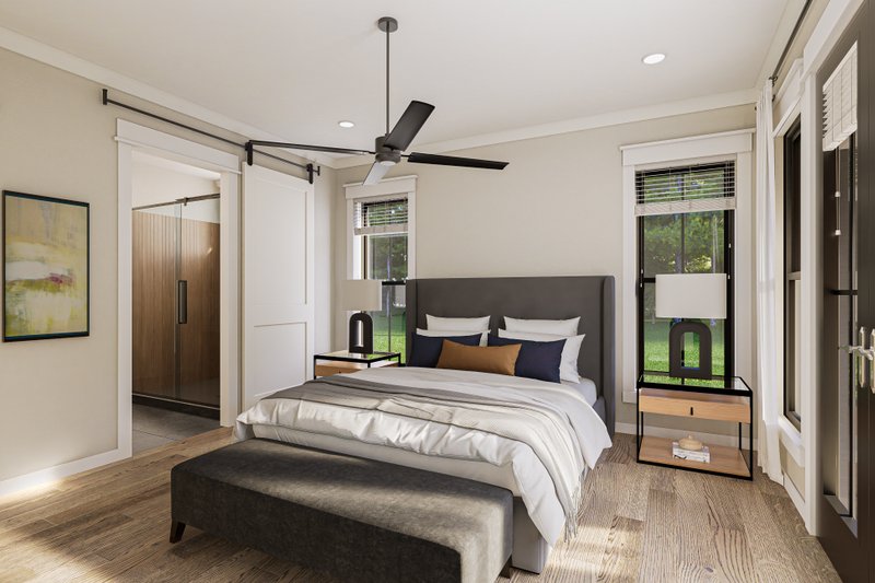 Dream House Plan - Interior - Master Bedroom for Barndominium House Plan #430-340 - 4 bed, 3 bath