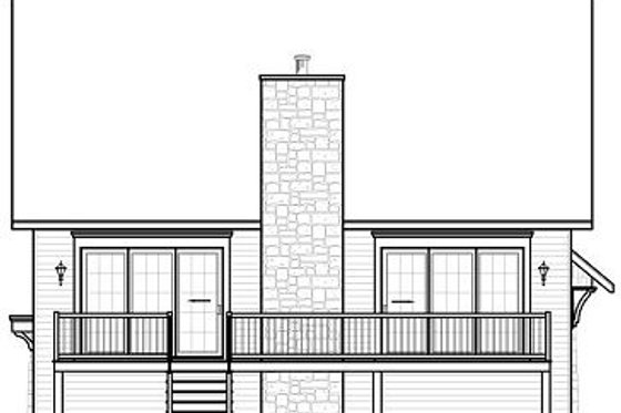 Exterior - Rear Elevation for Traditional House Plan #23-814 - 3 bed, 2 bath