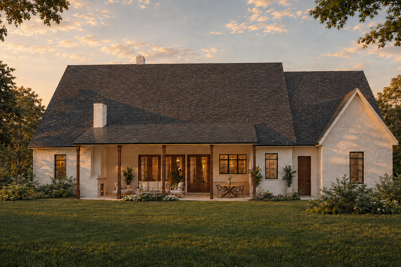 Architectural House Design - Exterior - Rear Elevation for European House Plan #1117-9 - 3 bed, 3.5 bath