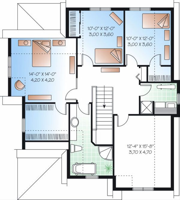 House Plan Design - Farmhouse Floor Plan - Upper Floor Plan #23-719