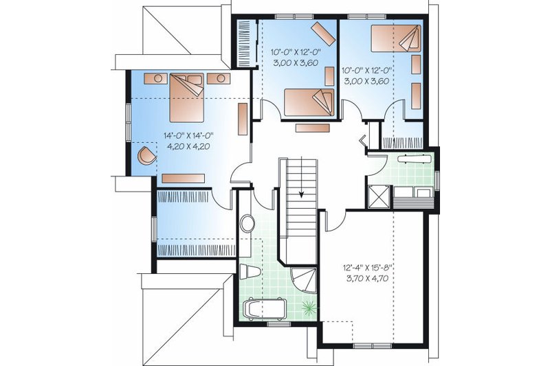 Dream House Plan - Floor Plan - Upper Floor for Farmhouse House Plan #23-719 - 3 bed, 1.5 bath