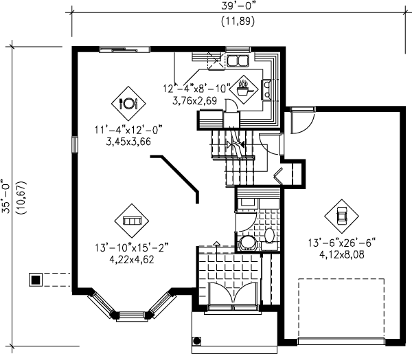 European Floor Plan - Main Floor Plan #25-2193