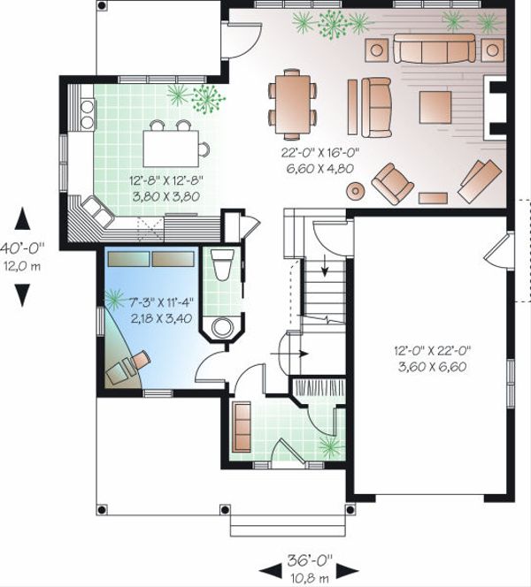 House Plan Design - Farmhouse Floor Plan - Main Floor Plan #23-719