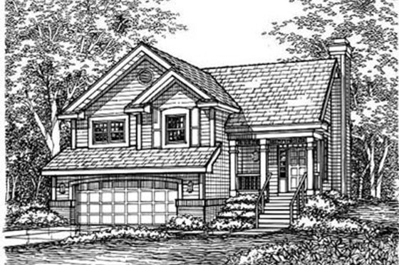 Exterior - Front Elevation for Traditional House Plan #50-153 - 2 bed, 2 bath