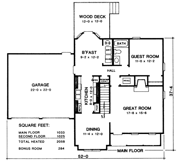 Traditional Floor Plan - Main Floor Plan #10-236