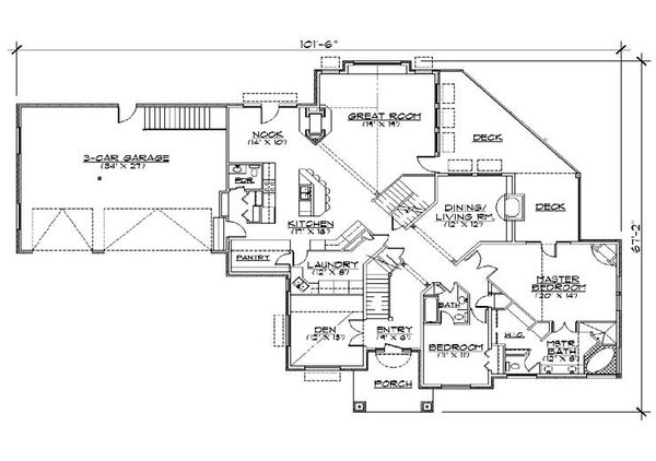 Dream House Plan - Traditional Floor Plan - Main Floor Plan #5-470