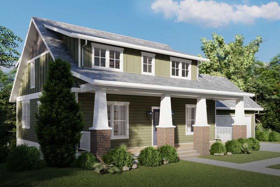Exterior - Front Elevation 4 for Craftsman House Plan #1079-2 - 4 bed, 3.5 bath
