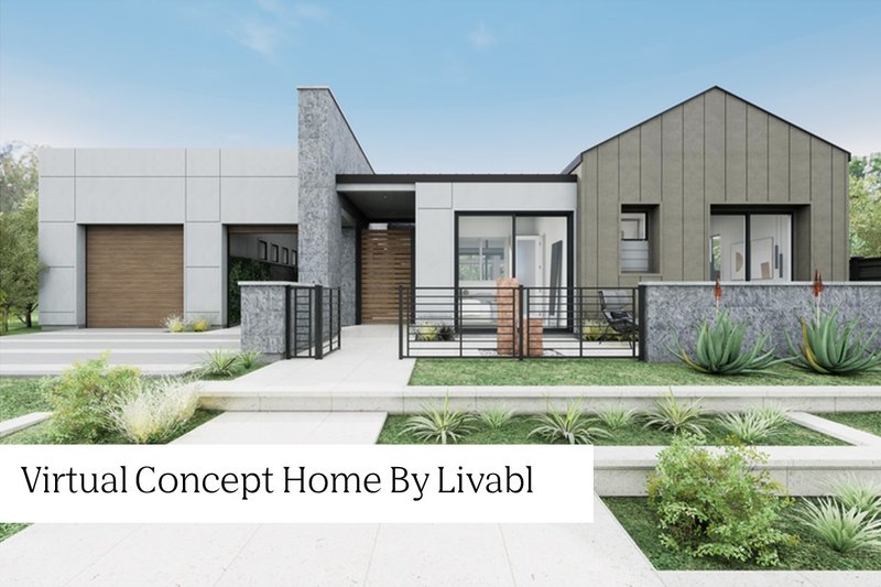 House Blueprint - Exterior - Front Elevation 3 for Modern House Plan #1087-1 - 4 bed, 3.5 bath